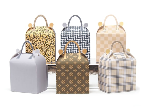 Fiesta de la moda. 8 cajas de regalo para bolsos de moda. Caja de recuerdos para fiestas imprimible plantilla para imprimir en papel de colores o estampados incluida Etsy Mexico