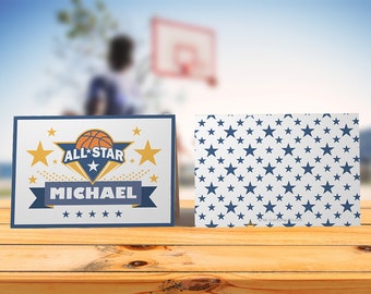 Basketball Theme Place Cards. Basketball Theme Party. Printable Place Cards. Custom Place Cards
