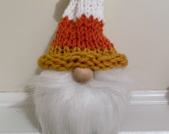 Candy Corn and Pumpkin Gnome Decor - Festive Fall Accent