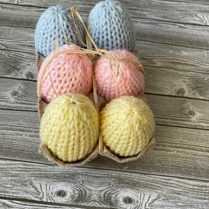 Set of 6 Knit easter Eggs / Home Decor / Easter Decor/ Easter egg / Basket Filler / Easter Gift image 4