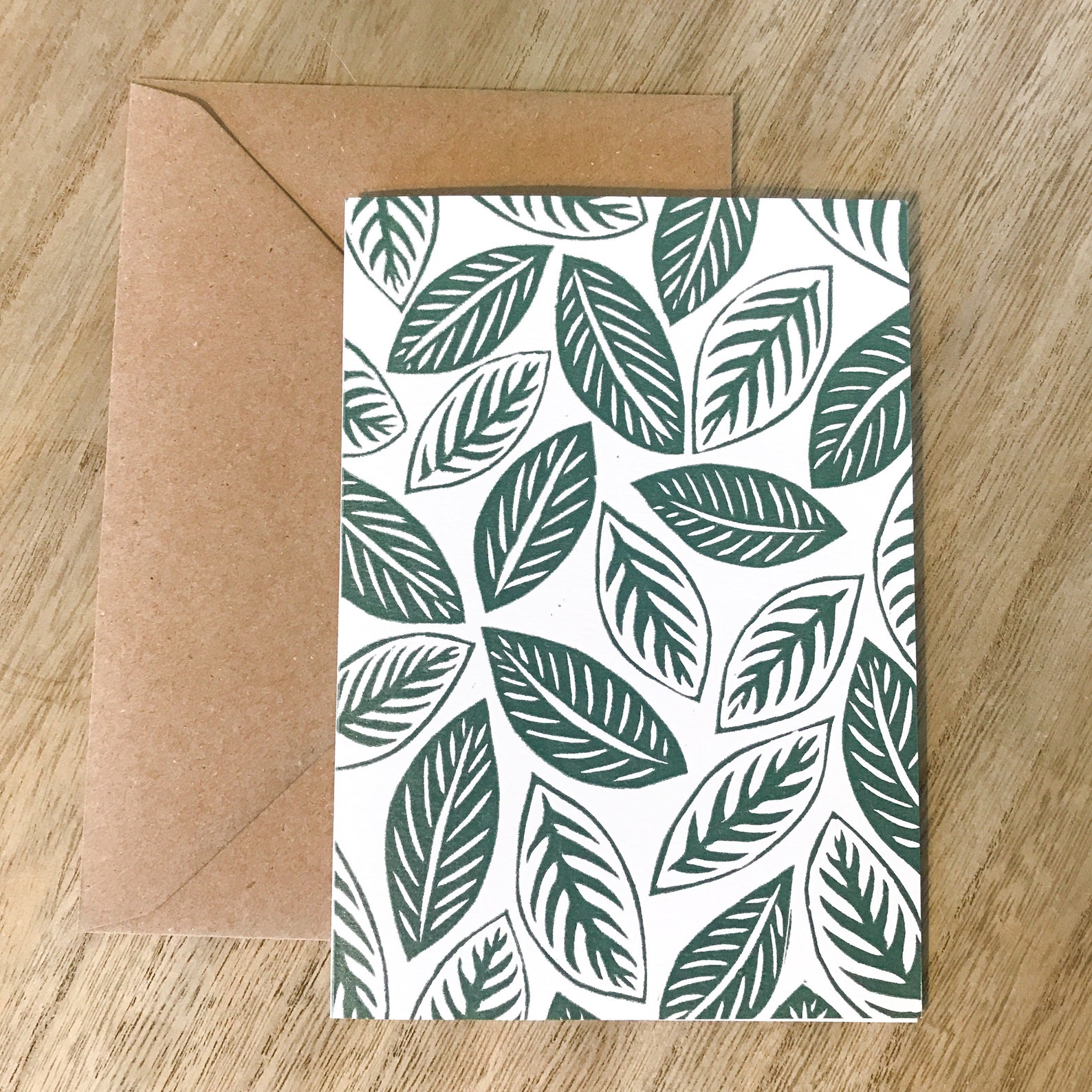 Handmade Leaf Print Cards Etsy