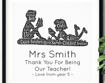 CHRISTMAS TEACHER GIFT - Printable Art ~ Gift for Teacher ~ Word Art ~ Teacher Appreciation Teacher Card ~ Teacher Retirement Gift