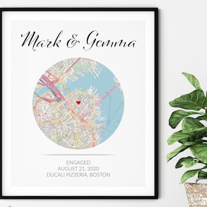 Regalo con impresión de mapa del día de San Valentín, regalo romántico para él, regalo romántico para ella, regalo del día de San Valentín para novios, regalos del día de San Valentín para hombres
