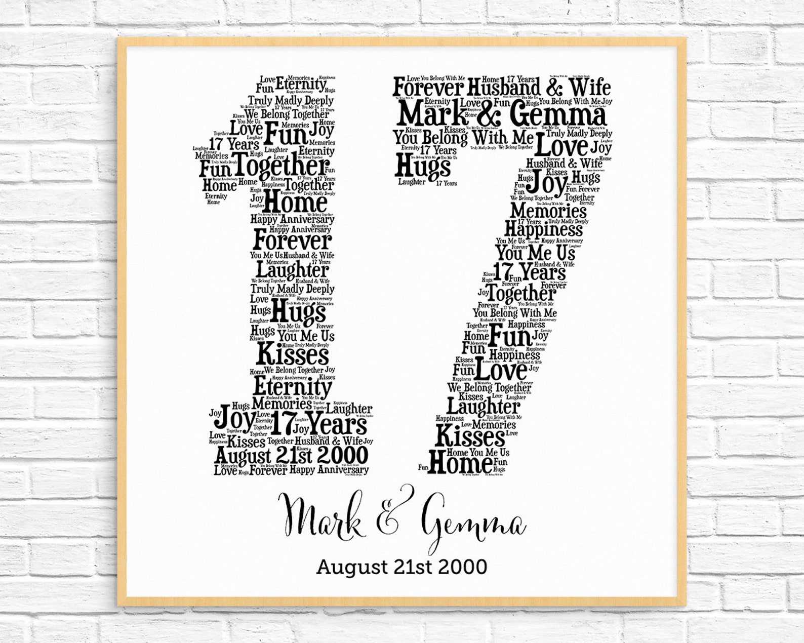 PERSONALIZED 17TH ANNIVERSARY Gift