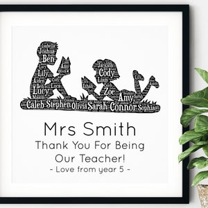 CADEAU ENSEIGNANT personnalisé - oeuvres d'art à imprimer ~ cadeau pour enseignant ~ Word Art ~ carte de remerciement enseignant ~ cadeau retraite enseignant