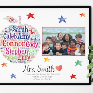 Personalized TEACHER GIFT, Gift for Teacher, Teacher Word Art, Teacher Appreciation Gift, Teacher Retirement Gift, End of Year Teacher Gift
