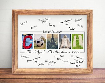Personalized Gift For Soccer Coach, End of Year Sports Party Celebration Gift Guest Book Printable, Thank You Gift for Soccer Team to Sign
