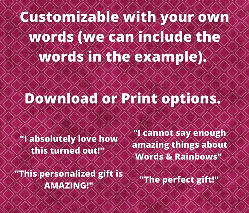 PERSONALIZED 10TH ANNIVERSARY Gift Word Art Printable Art Unique Anniversary gift 10 Year Wedding Anniversary Gift Unique Gift image 9