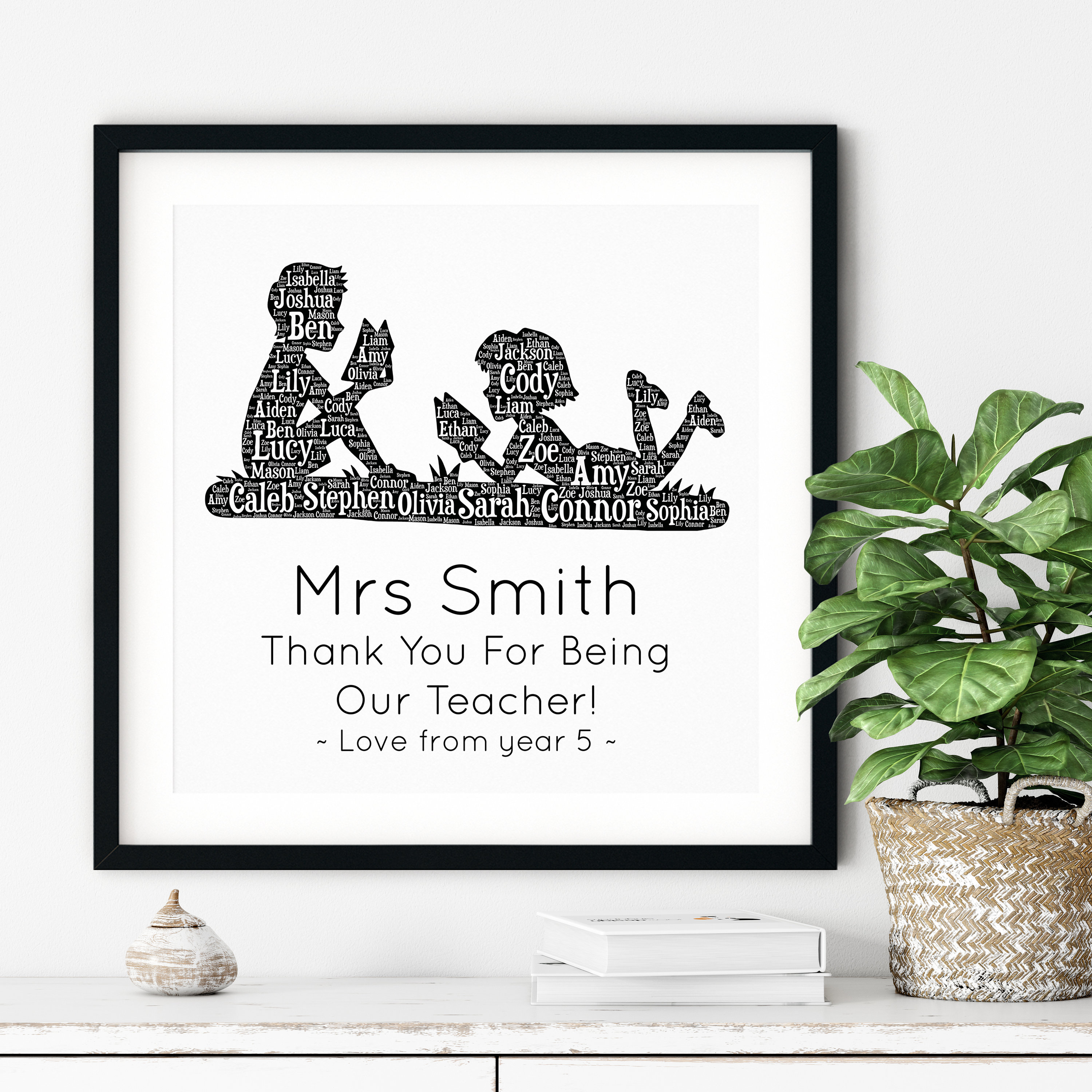 Personalised TEACHER GIFT - Printable Art ~ Gift for Teacher ~ Word Art