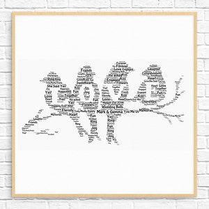 Cadeau de fiançailles personnalisé - Word Art - impression d'art - oeuvre d'art imprimable - cadeau de fiançailles unique pour couple - carte de fiançailles - Love Bird Design