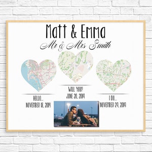 Cadeau de fiançailles carte, cadeau de fiançailles unique, carte de fiançailles, cadeau carte, rencontre avec mariage en direct, coeurs, cadeau d'anniversaire de mariage, personnalisé