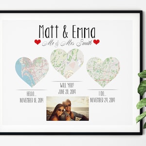 Cadeau de fiançailles carte, cadeau de fiançailles unique, carte de fiançailles, cadeau carte, rencontre avec mariage en direct, coeurs, cadeau d'anniversaire de mariage, personnalisé