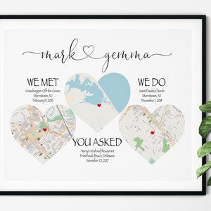 Cadeau de fiançailles personnalisé, cadeau de fiançailles unique, fiancés rencontrés, mariés, rencontrés à la maison, mariés rencontrés en direct, fiançailles personnalisées