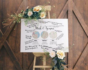 WEDDING GUEST BOOK Alternative Guest, Wedding Alternative Rustic Guestbook, Map Wedding Gift