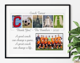 SOCCER COACH GIFT, Soccer Team Photo, Custom Soccer Gift, Soccer Team, Year End Soccer Gift Club Soccer Gift Personalized Soccer