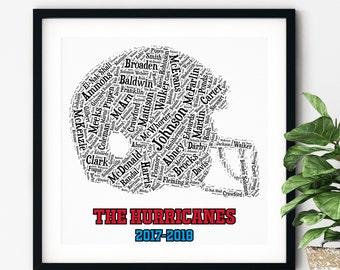 FOOTBALL COACH GIFT ~ Printable Art ~ Unique Gift idea ~ Boys Football ~ Personalized Gift ~ Football Year End Gift ~ Football Team Gift