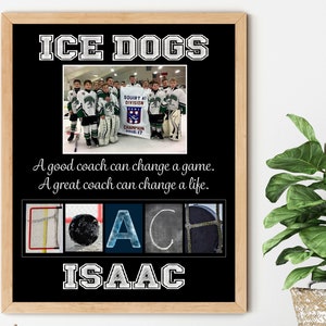 Ice hockey Coach Gift, Ice Hockey Coach Gift Retirement, Hockey End of Season Gift for Coach, Ice Hockey Coach Appreciation, Year End Gift