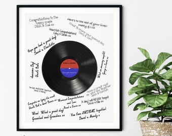 Record Wedding Guest Book Print, Rock n Roll Wedding, Unique Wedding Guestbook, Rockabilly Wedding, Alternative Wedding Guest Book
