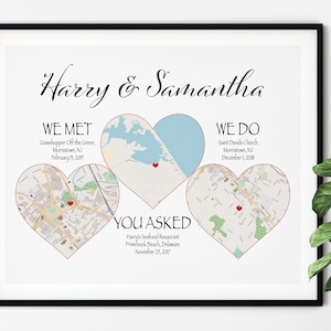 Cadeau de fiançailles personnalisé, cadeau de fiançailles unique, fiancés rencontrés, mariés, rencontrés à la maison, mariés rencontrés en direct, fiançailles personnalisées