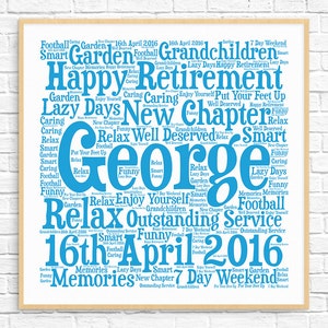 CADEAU DE RETRAITE personnalisé ~ Word Art ~ cadeau à imprimer ~ cadeau de retraite pour homme ~ carte de retraite ~ art des mots retraite