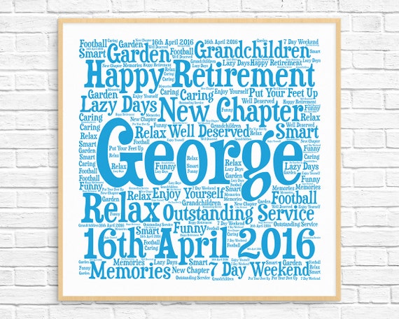 personalized retirement gift word