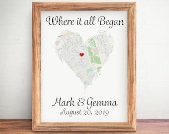 Valentines day gift for him, Anniversary gift map, Gift for boyfriend, Gift for him, Personalized map print, Valentines day gift for husband
