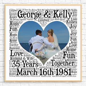 PERSONALIZED 35th ANNIVERSARY Gift ~ Word Art ~ 35 Year Anniversary ~ Unique Anniversary gift ~35 Year Wedding Anniversary Gift~Unique Gift