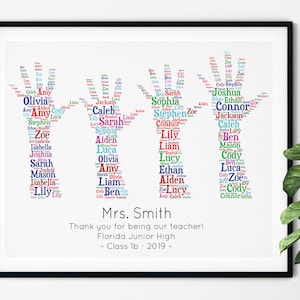 CADEAU ENSEIGNANT personnalisé - oeuvres d'art à imprimer ~ cadeau pour enseignant ~ Word Art ~ carte de remerciement enseignant ~ cadeau retraite enseignant