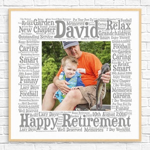 CADEAU DE RETRAITE personnalisé ~ Word Art ~ cadeau à imprimer ~ cadeau de retraite pour homme ~ carte de retraite ~ art des mots retraite