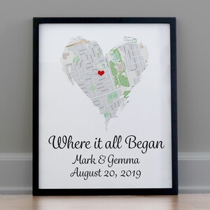 Valentines day gift for him, Anniversary gift map, Gift for boyfriend, Gift for him, Personalized map print, Valentines day gift for husband image 2