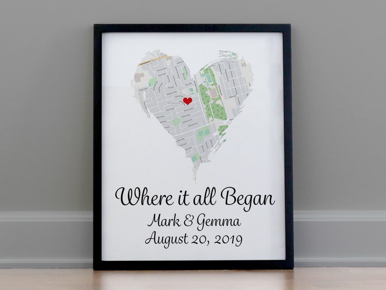Valentines day gift for him, Anniversary gift map, Gift for boyfriend, Gift for him, Personalized map print, Valentines day gift for husband image 2