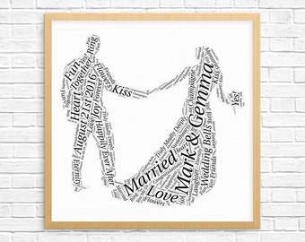 PERSONALIZED WEDDING GIFT - Word Art - Printable Art - Art Print - Unique Wedding gift Idea - Custom Word Art - Wedding Gift for Couple