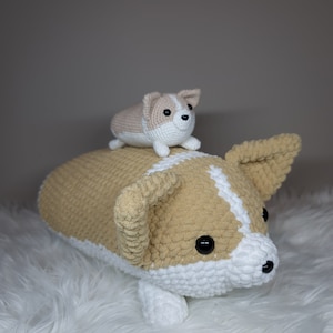 Corgi sploot plushie pattern