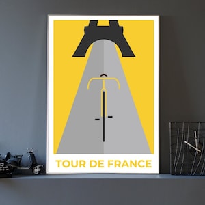 Tour De France Cycling Poster - Race bike Poster - Paris Poster - Eiffel Tower - Poster Print - Wall Art