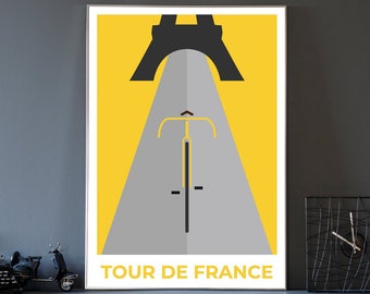 Tour De France Cycling Poster - Race bike Poster - Paris Poster - Eiffel Tower - Poster Print - Wall Art