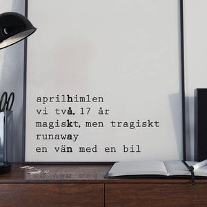 Håkan Hellström poster bianco – Aprile cielo - Runaway - Magico ma tragico - Print Design - Poster Print - Wall Art - Graphic Design