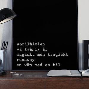 Håkan Hellström poster nero – Aprile cielo - Runaway - Magico ma tragico - Print Design - Poster Print - Wall Art - Graphic Design
