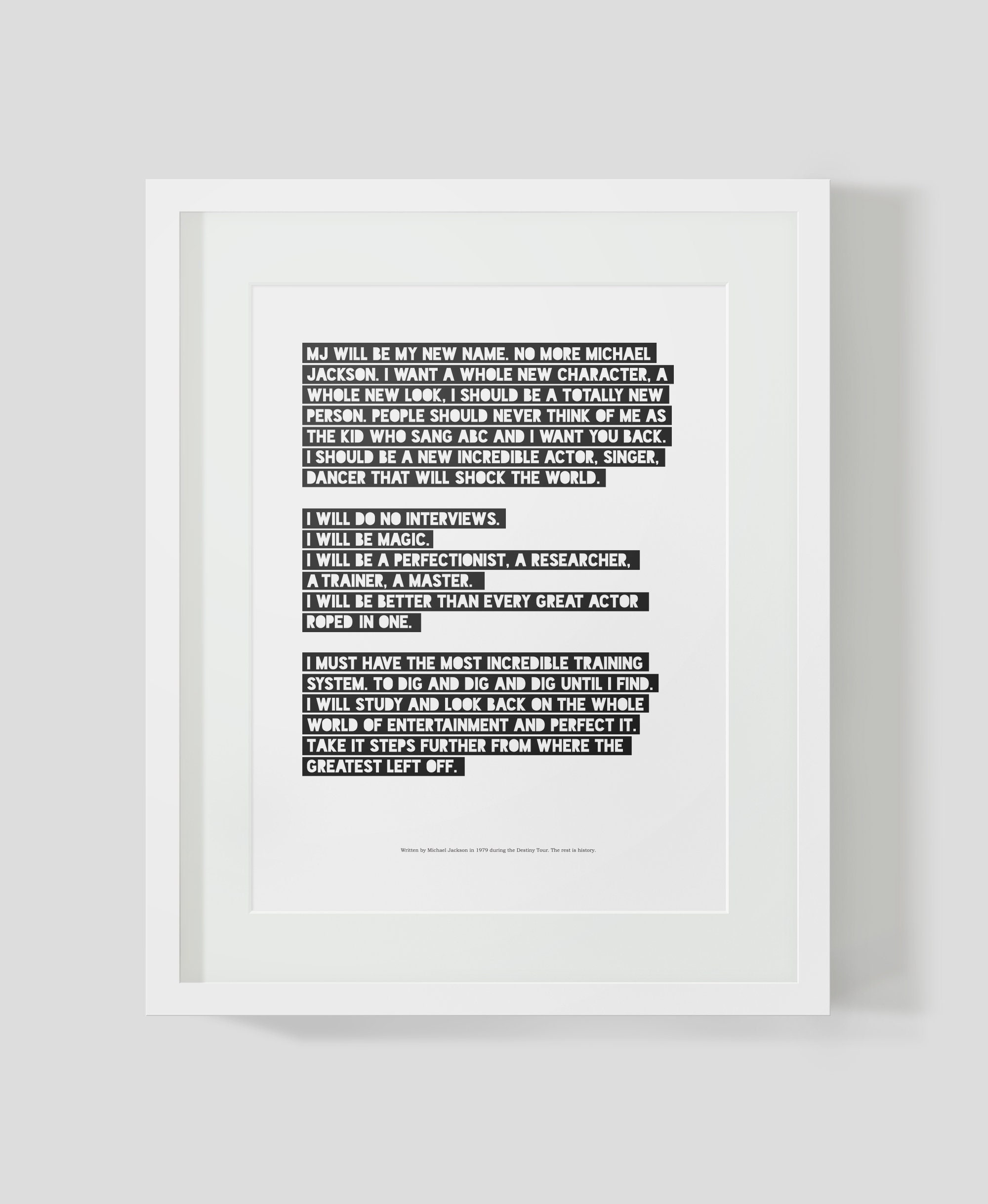 Michael Jackson Letter to Himself Print Poster Quote Poster Print Wall ...