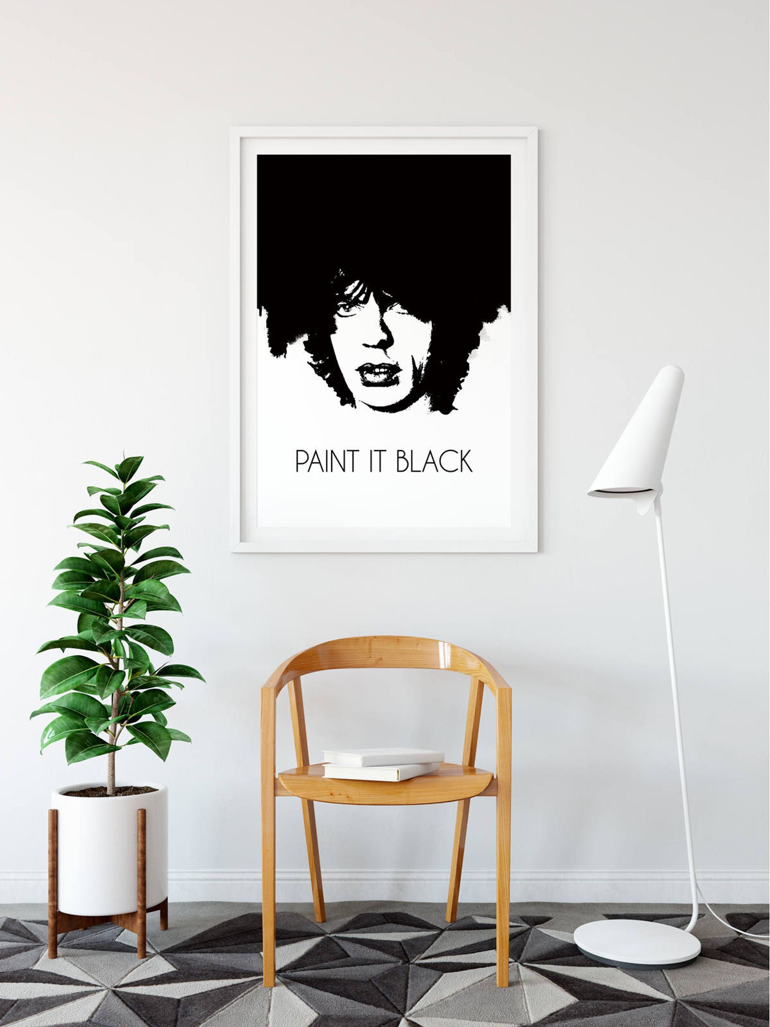 Mick Jagger Inspired Paint It Black Poster, Wall Art Etsy