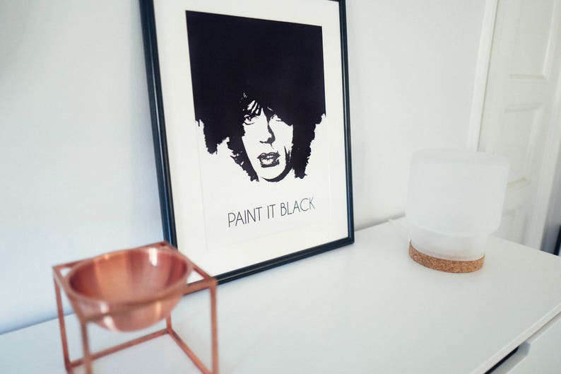 Mick Jagger Inspired Paint It Black Poster, Wall Art Etsy