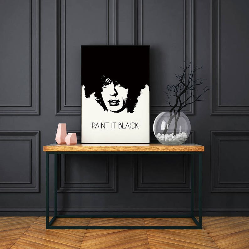 Mick Jagger Inspired Paint It Black Poster, Wall Art Etsy