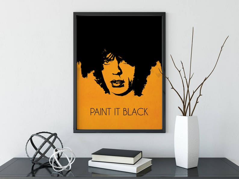 Mick Jagger Paint It Black Poster Print Design Music Wall Art Perfect