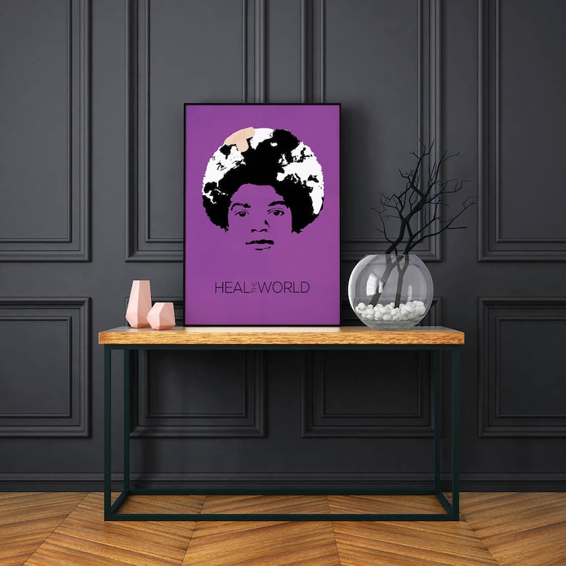 Heal the World Pop Art Michael Jackson Gift Michael Jackson inspired Poster Art Print MJ Poster Michael Jackson Art King of Pop