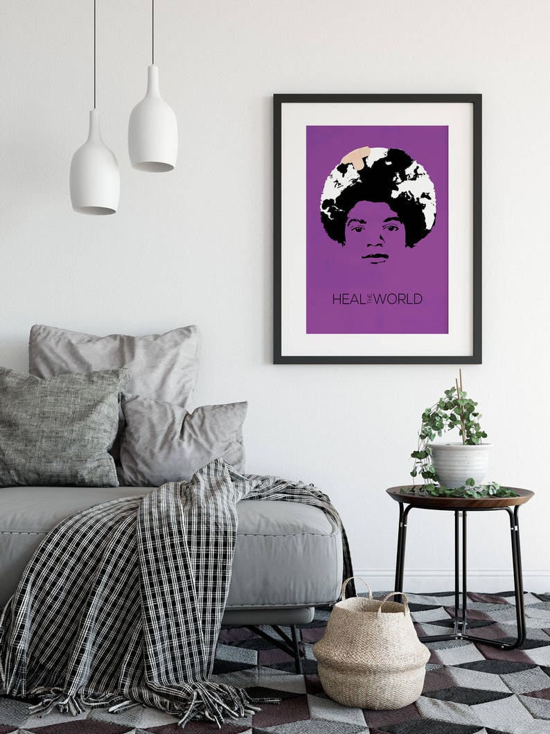 Heal the World Pop Art Michael Jackson Gift Michael Jackson inspired Poster Art Print MJ Poster Michael Jackson Art King of Pop