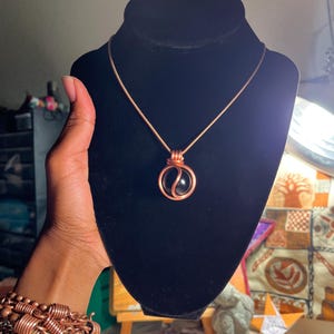 Black Obsidian Sphere Necklace ~ Copper Wire Wrapped | Psychic Protection & Grounding Crystal | Cleansing Negativity, Spiritual Connection