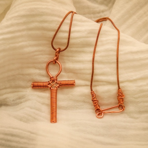 100% Handmade Ankh Necklace, Pure Copper. Egyptian Symbol. Divine Feminine, Divine Masculine. Handmade, Copper Jewelry