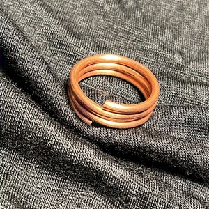 Authentic Copper Ring, Spiral. Band Ring. Pure Solid Copper. Handmade ...