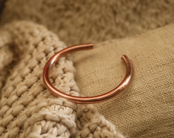 100% Pure Copper Bracelet - Strong Solid Copper. Handmade Jewelry. For Men + Women. Protection Bracelet. Healing Energy. Copper Cuff Bangle.