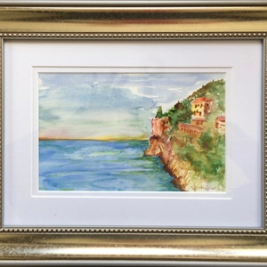 Amalfi Coast - original watercolor painting, for home or office decor