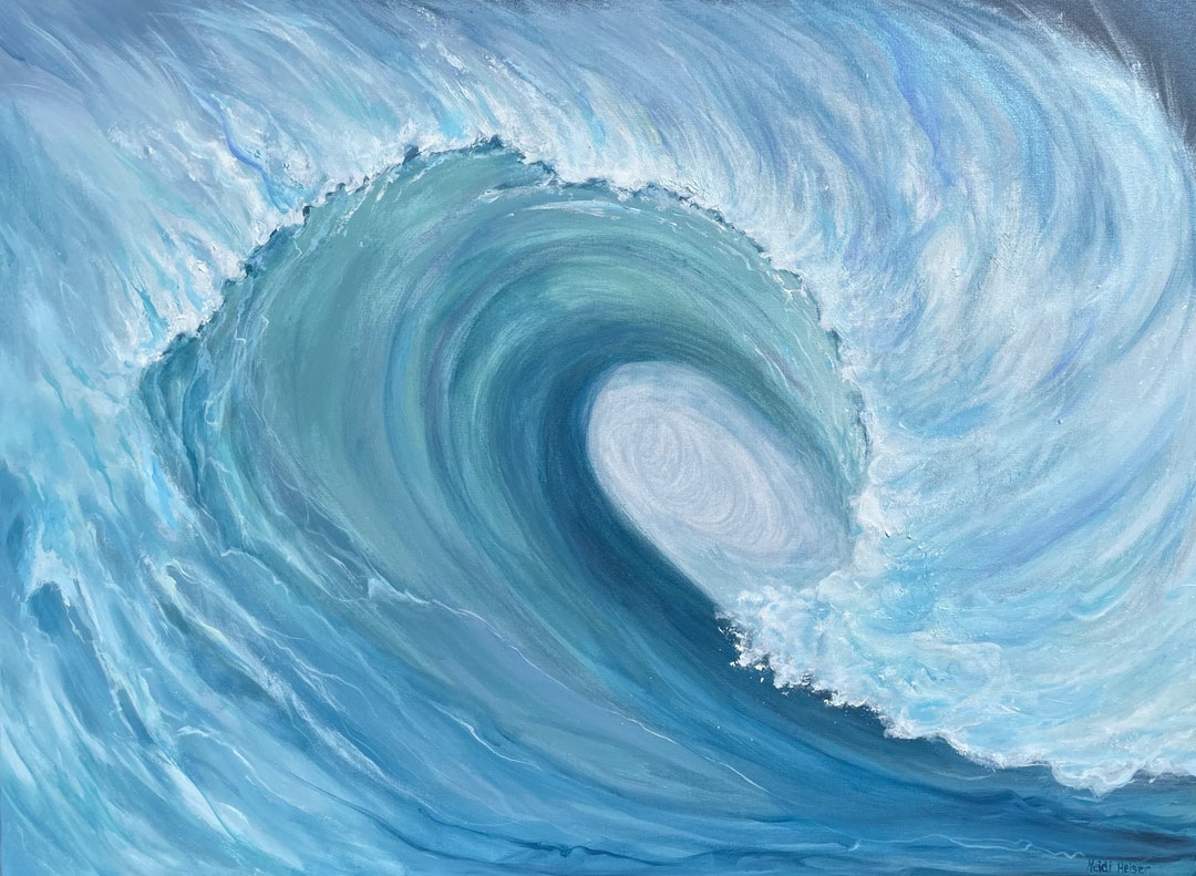 CURLING OCEAN WAVE - Huge Original Wave Painting - Etsy
